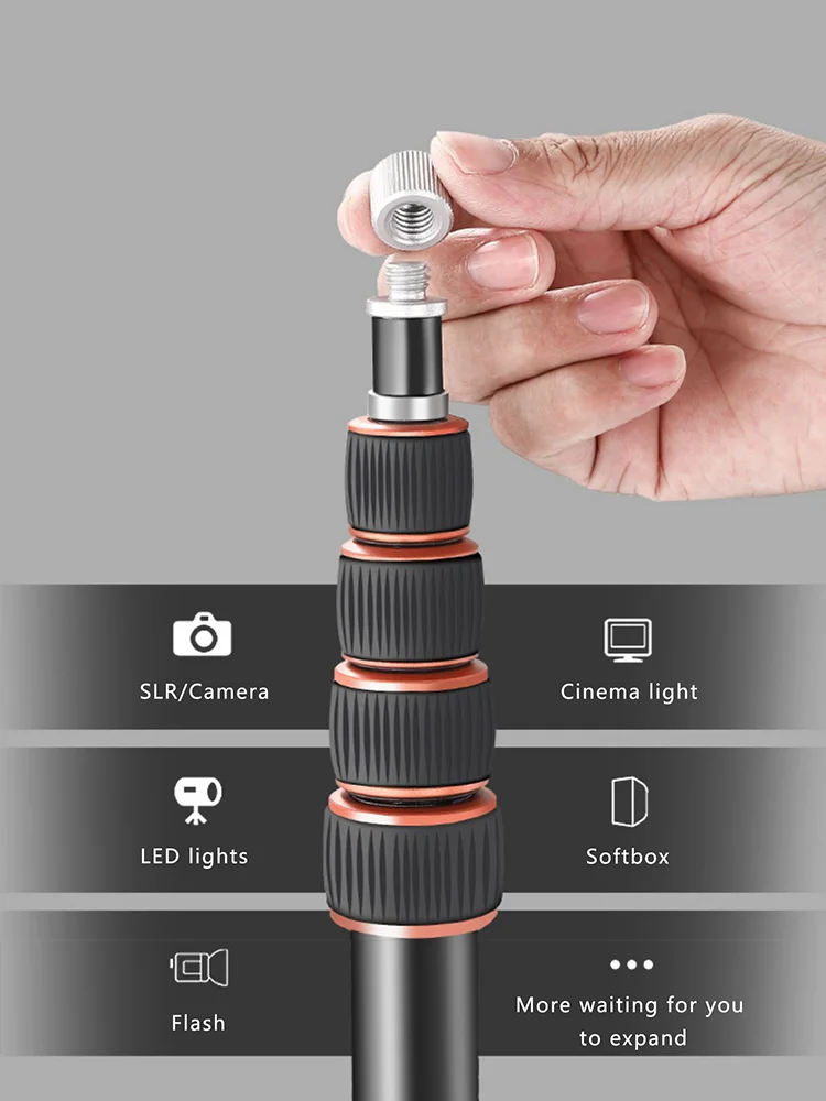 2.2m 86.7" LED Ring Light Stand Aluminum Alloy Flexible Tripod Stand For Phone DSLR Camera For Nanlite Jinbei Lamp light stand,photographic light stand