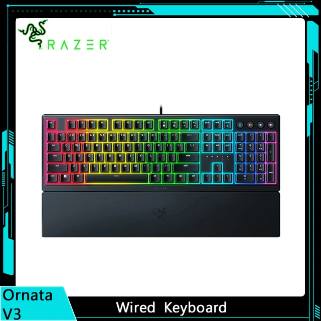 Razer Ornata V3 Gaming Keyboard: Low-Profile Keys - Mecha-Membrane Switches  - UV-Coated Keycaps - 10-Zone RGB Lighting - AliExpress