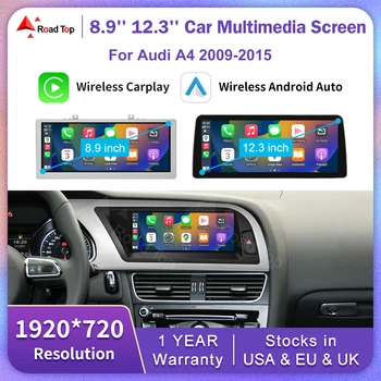 Pantalla táctil Linux Multimedia para coche de 8,8 "12,3" para Audi A4 2009-2015 CarPlay inalámbrico Android Auto Airplay Multimedia para coche 1