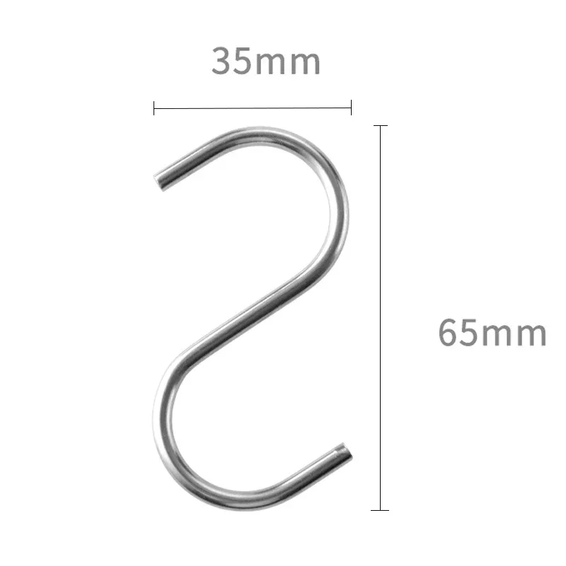 10Pcs Multi-Function Hooks Stainless Steel Bathroom Kitchen S Shape Storage Hook For Office Pan Coat Bag Plants Storage Holder