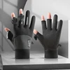 Motorcyclist Cycling Gloves Winter Fleece Gloves Men's Three Finger Clamshell Warm Fishing Anti-Slip Waterproof Gloves Sports 1