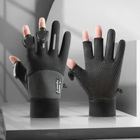Motorcyclist Cycling Gloves Winter Fleece Gloves Men's Three Finger Clamshell Warm Fishing Anti-Slip Waterproof Gloves Sports 1