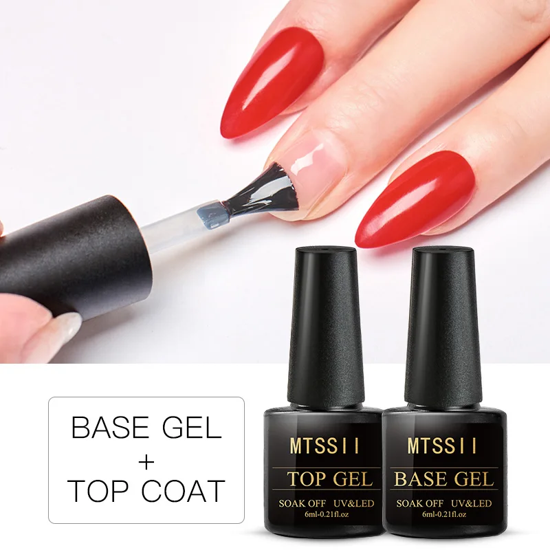6ml Nail Polish Base Coat UV Gel Nail Polish Semi Permanent Manicure Soak Off Art Varnish MTSSII