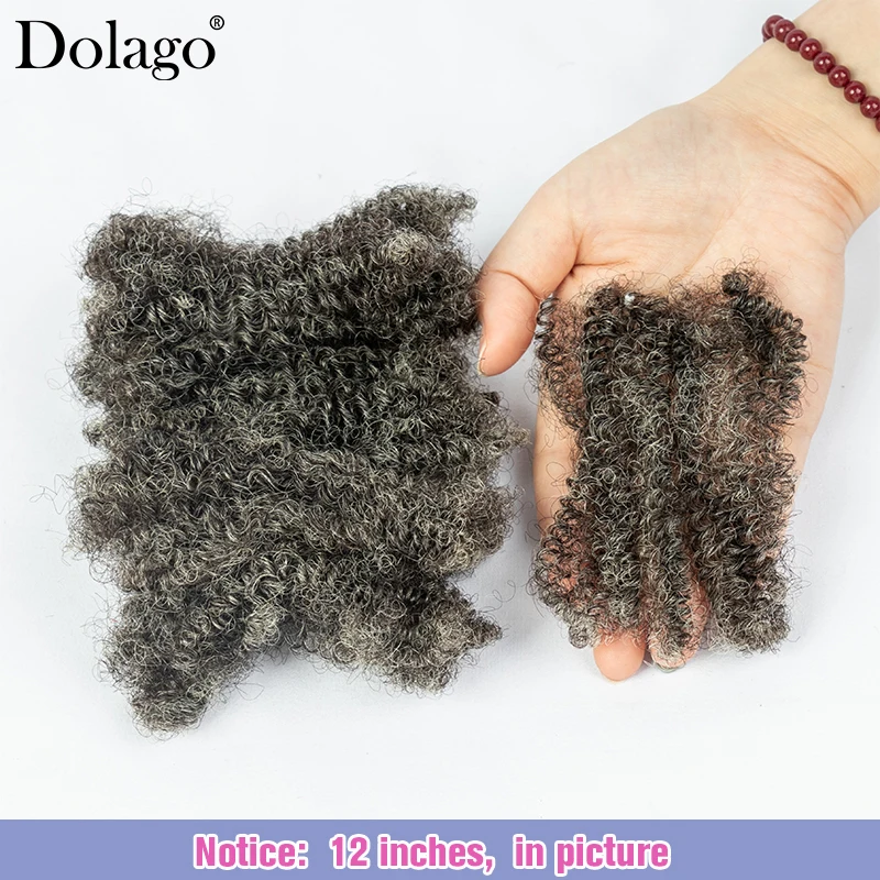 Human Hair Braiding Hair Afro Kinky Curly Bulk Human Hair Micro Locs Bulk For Braiding 4C Salt And Pepper Braids Hair Extensions 2