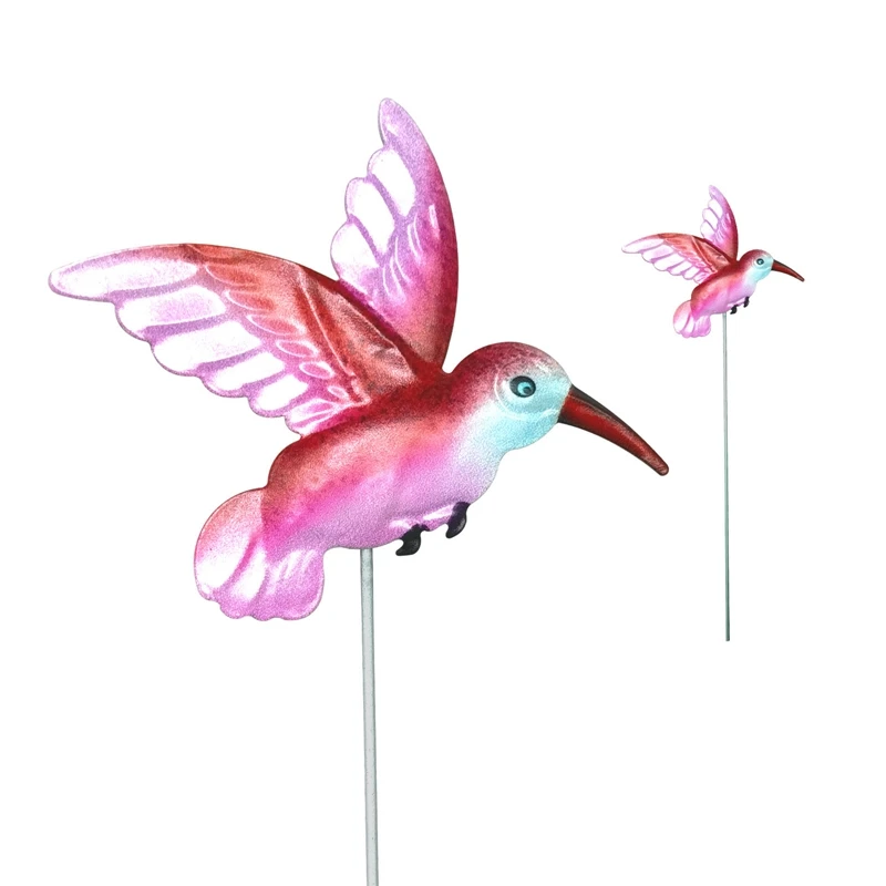 Carillon à Vent,Métal Colibri Piquets Statue Décor Jardin Extérieur
