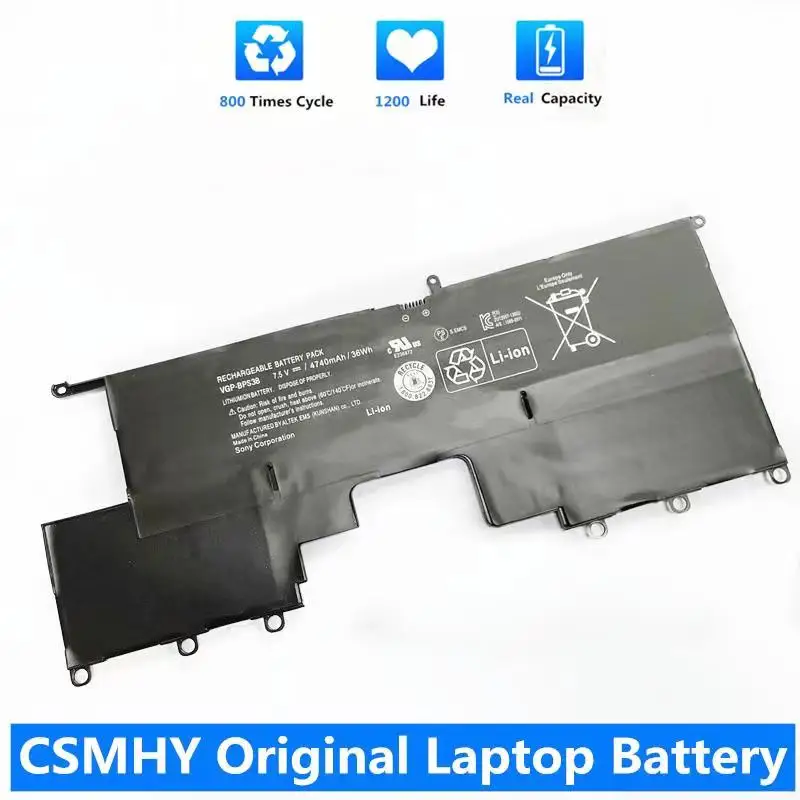 

CSMHY New Laptop Battery VGP-BPS38 For SONY VAIO PRO 13 SVP1321BPXB SVP13216PG SVP132A1CM BPS38 4740mAh