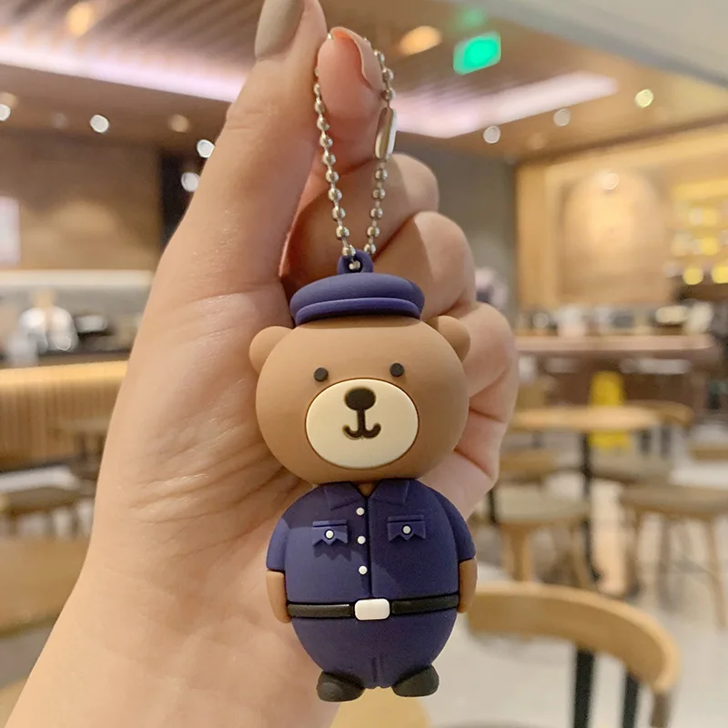 Porte-clés Ours Policier En Peluche - Accessoire Déco Thème Police - Cadeau Ludique Pour Tous