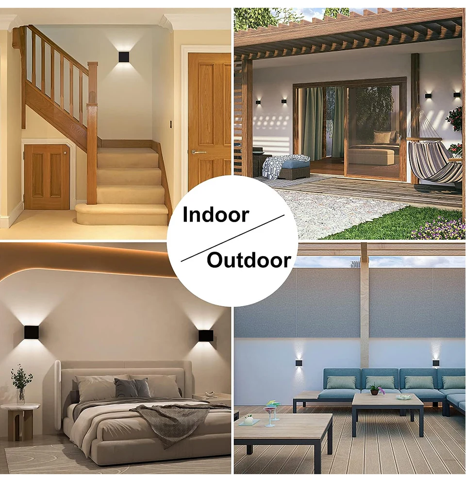 LED Wall Lamps 7W Cold White Warm White Waterproof Outdoor Interior Modern Nordic Square Wall Lights For Indoor Garden Corridors