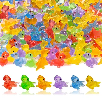 100pcs Cute Mini Resin Lizard Miniature, Glow in The Dark Tiny Animal Figures for Micro Landscape, Home DIY Craft Decoration 1