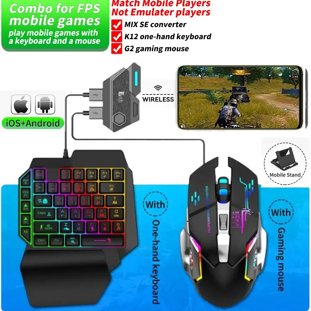 

Gaming Faster Reaction for Android IOS Mobile PUBG Games Mix SE/Elite Mouse & Keyboard Converter Professional Game Accessories