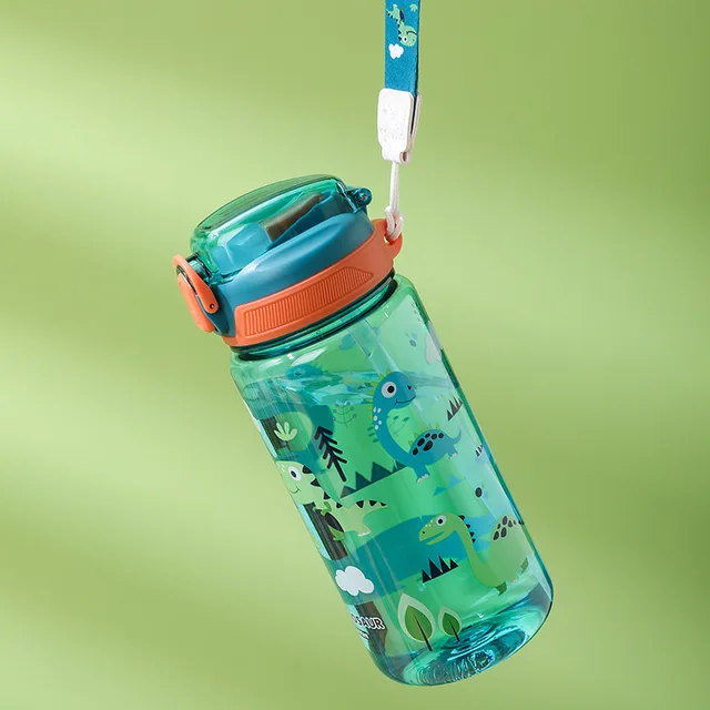 600ml Cartoon Animal Water Bottle Portable Safety Lock Cute Straw Cup Kids Leak-proof Drinking Jug For Outdoor Camping Travel 3