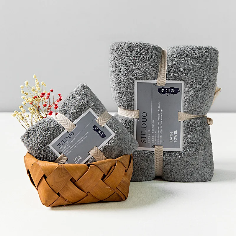 Coral Velvet Absorbent Bath Towels for Adults Face Towel Bath Towel Set Soft Comfortable Bathroom Set 70*140 11 Colors