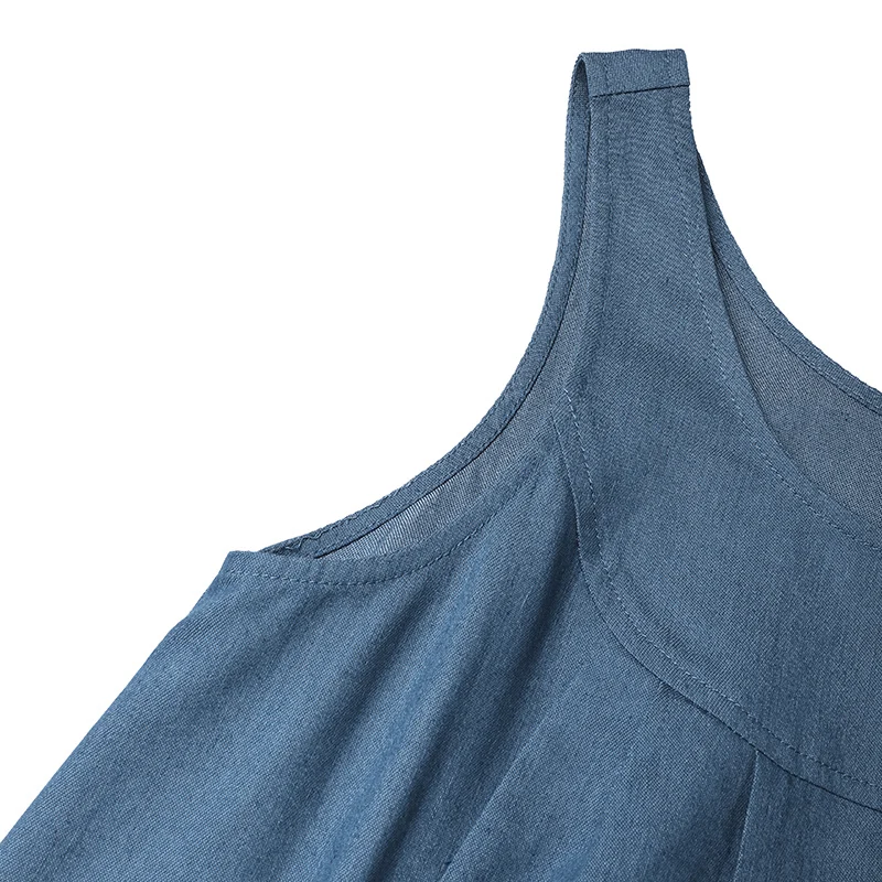 Casual Denim Viscose Summer Dress S21fa2b687dff46dd978633db444a7a52A