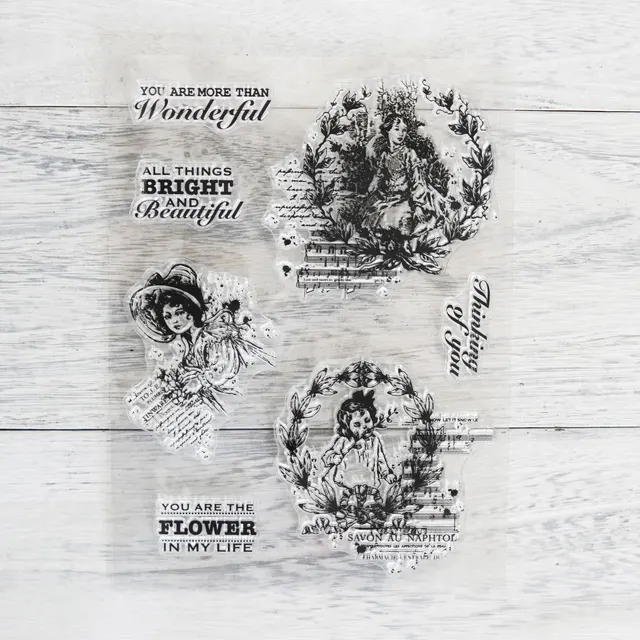 Mangocraft Gyönyörű Lányok Virágban Koszorú Tiszta Bélyegek Dekorációhoz Diy Scrapbooking Silikon Papírkártyák Albumok - Image 5