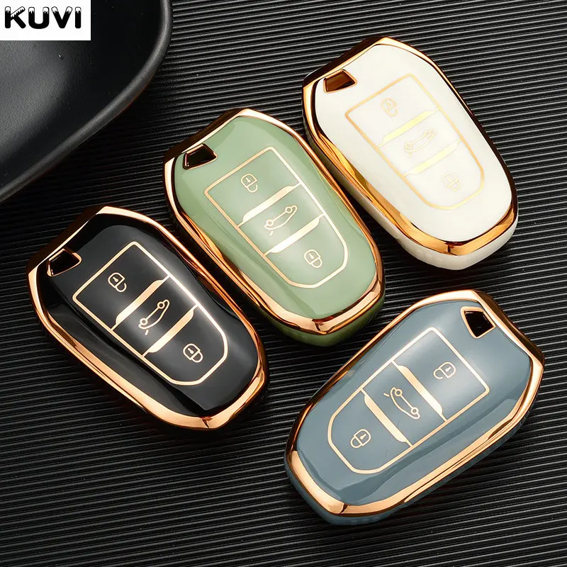 New TPU Car Remote Key Case Cover Shell For Peugeot 308 408 508 2008 3008 4008 5008 Citroen C4 C4L C6 C3-XR Picasso DS3 DS4 DS5