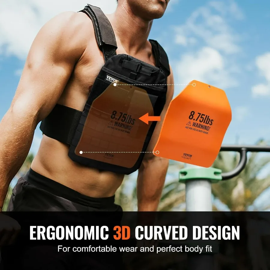 Weight Vest Plates,8.75 LB Pairs, Premium Steel Weighted plates, Additional Weight for Weight Vests, for Strength Training, Runn