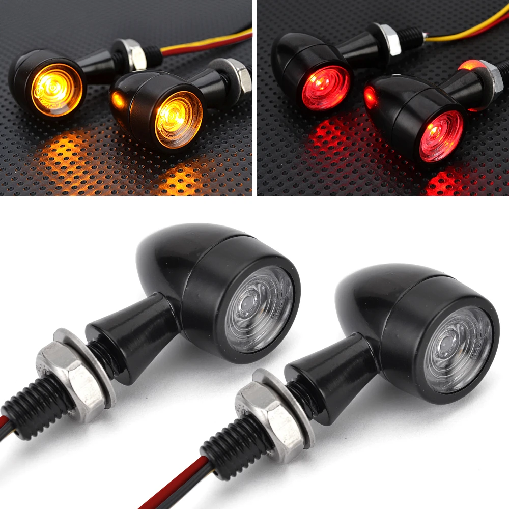 8mm Motorcycle Mini LED Turn Signal Light Bullet Moto flashing