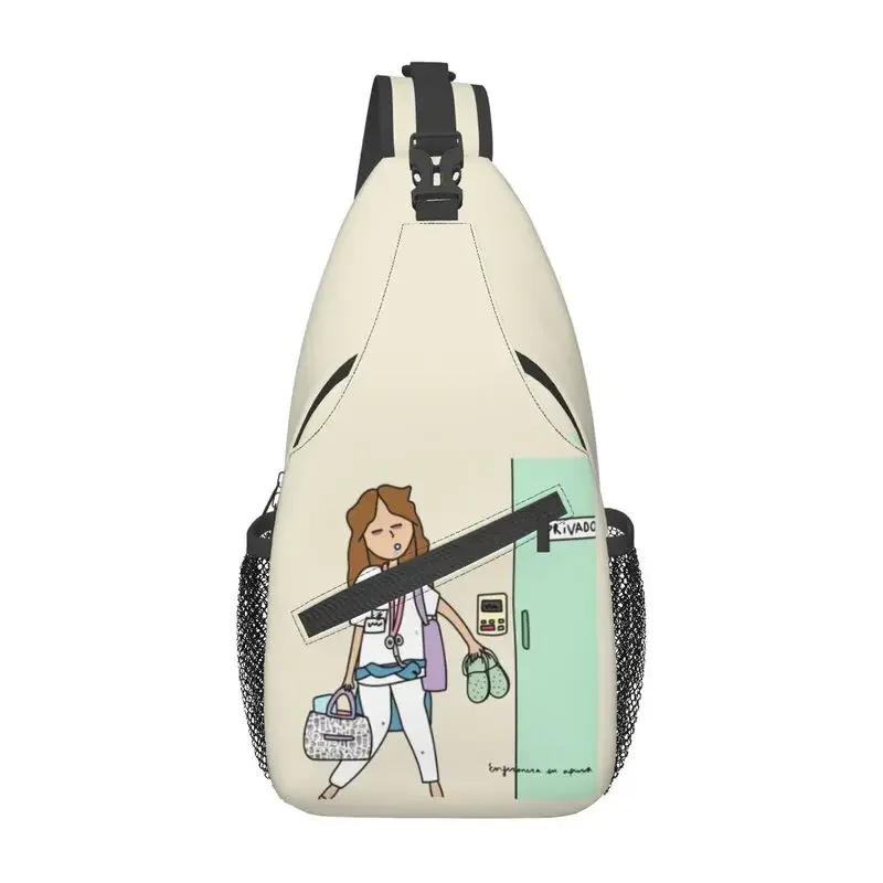 

Cool Enfermera En Apuros Doctor Nurse Medical Crossbody Sling Backpack Men Shoulder Chest Bag for Hiking