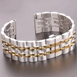 Elegant Two - Tone Stainless Steel Watch Bracelet - 22mm (Silver and Gold)