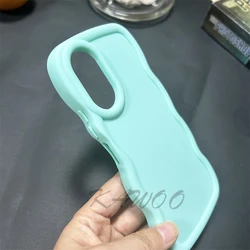 Vibrant Curly Frame Soft TPU Case with Wavy Bumper - Slim Shockproof Macaron Colors Phone Cover for Oppo Reno 8 4G (Mint Green)