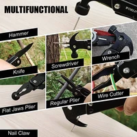 Multifunctional Pliers Hand Tools Claw Hammer with Nylon Sheath For Outdoor Survival Camping Hunting Folding Stainless Steel 2