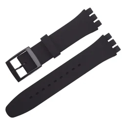Durable Waterproof Silicone Watchband - Soft Rubber Replacement Wristband Strap - 20mm (Black)