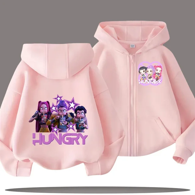 Générique K.Pop Demons Hunters Sweat à Capuche Zippé Pour Filles, Mode