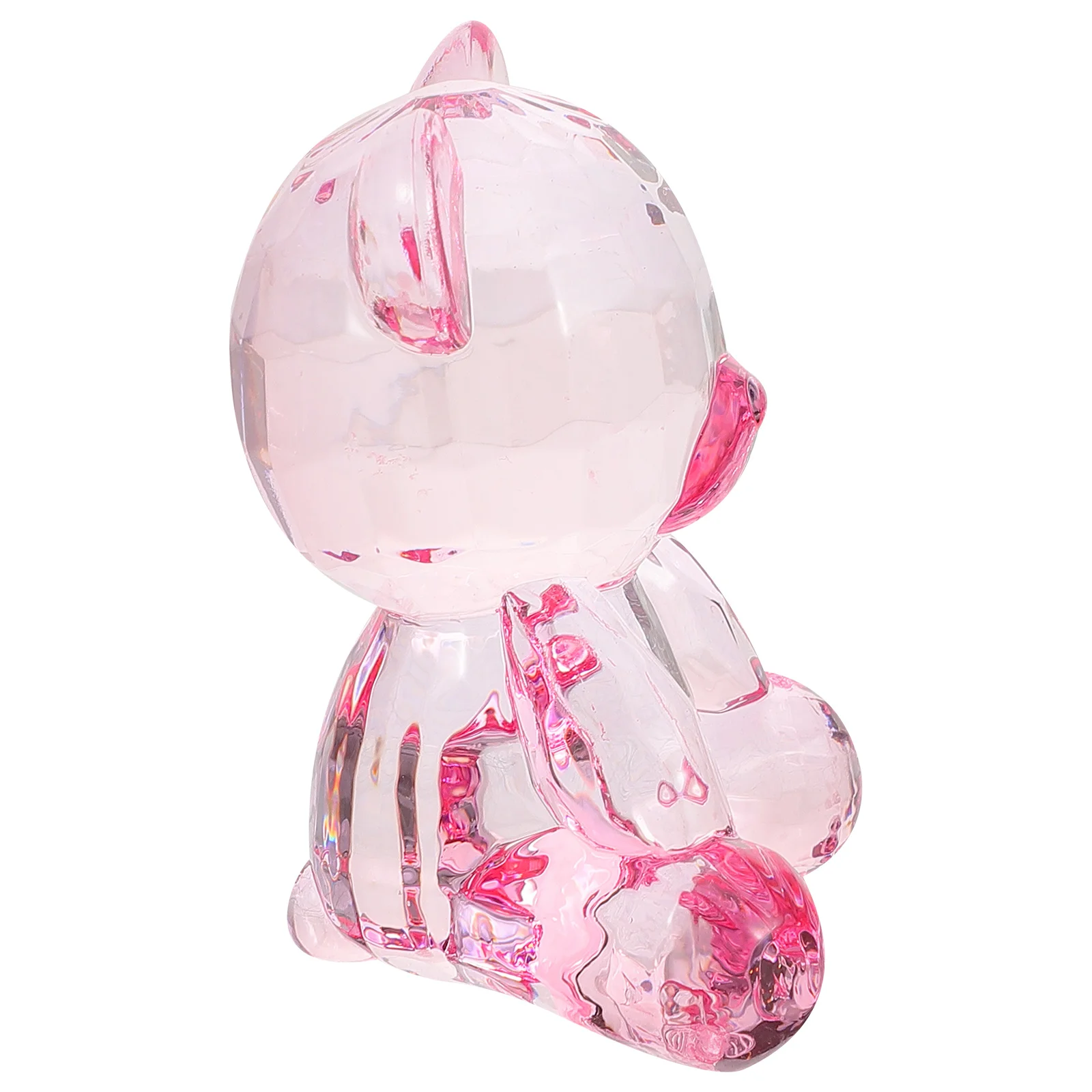 Clear Bear Figurine Small Statue Adorable nament Delicate Decoration Transparent Sculpture Garden Decor Gift 2