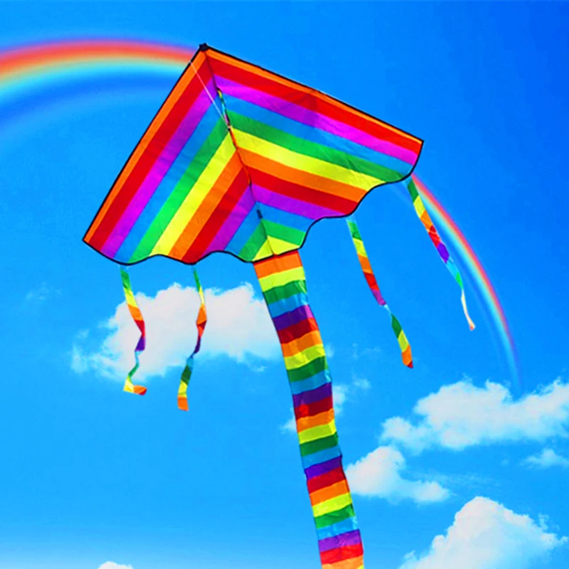 free shipping rainbow delta kites for children kites for kids reel nylon kite butterfly kite