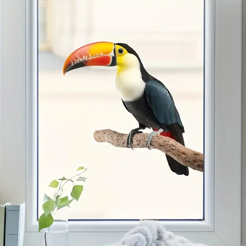 Creative Cartoon Wall Sticker Parrot，Window Sticker For Bedroom, Living Room, Glass Door And Window, Home Decoration
