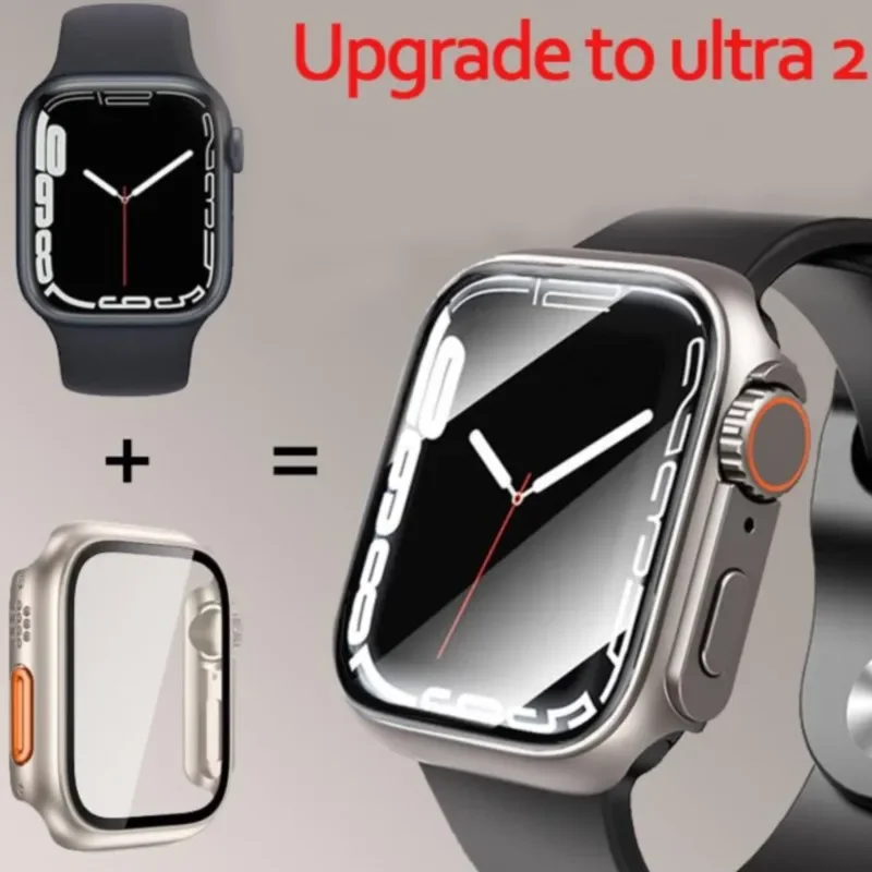 Ultra 2 Apple Watch Case with Bumper Cover + Tempered Glass Screen Protector