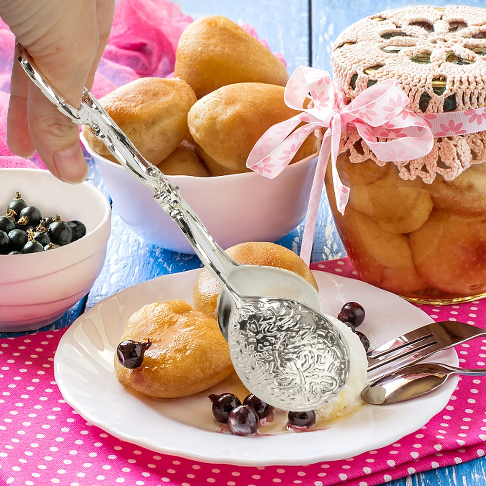 Fruit Salad Cake Clip Vintage Style Salad Pastry Clamp Baking Barbecue Tool Buffet Food Tong Gold-plated food tongs