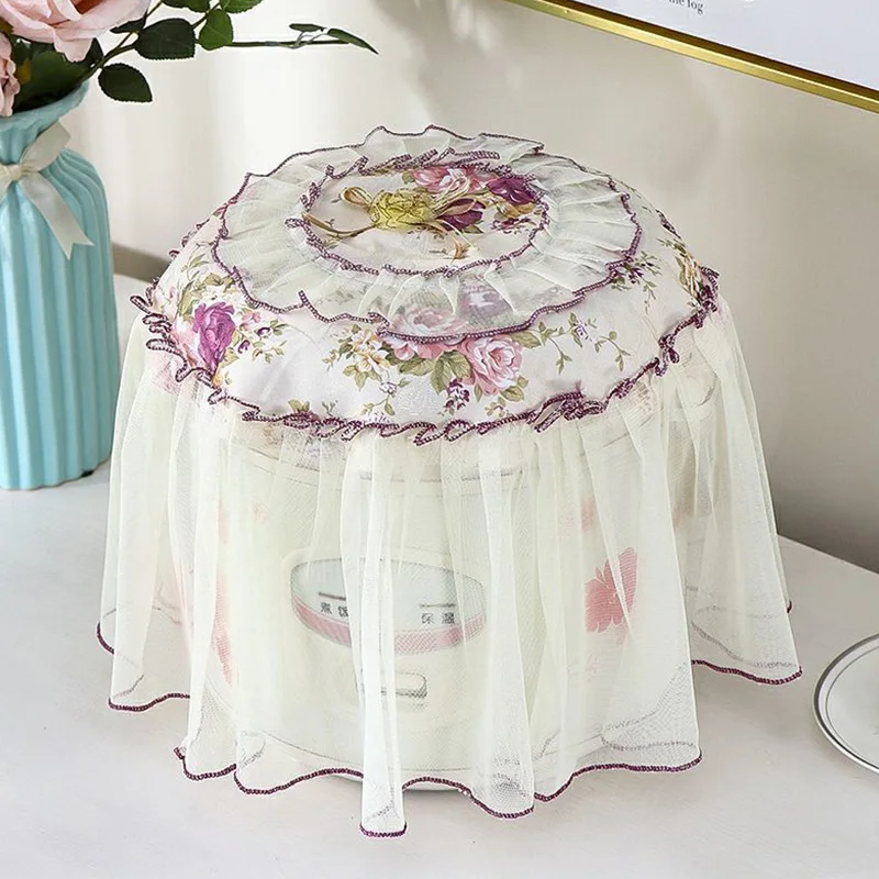Rice Cooker Dust-proof Cover Floral Lace Embroidery Household All-purpose Dispenser Microwave Covers Kitchen Decoration