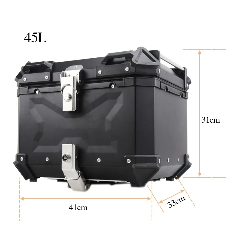 45L Universal Motorcycle Aluminum Alloy Rear Trunk Luggage Case Quick Release Electric Motorbike Waterproof Tail Box Storage Box