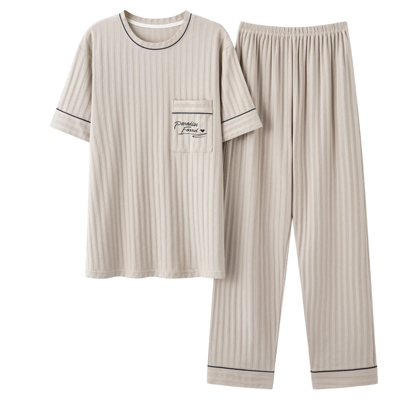 Summer Pajamas Sets for Man Plus Oversized Cotton Mens Home Clothes 6XL Sleepwear Lounge Pyjamas Pijamas Lounge Wear Pijamas mens plaid pajama pants Men's Sleep & Lounge