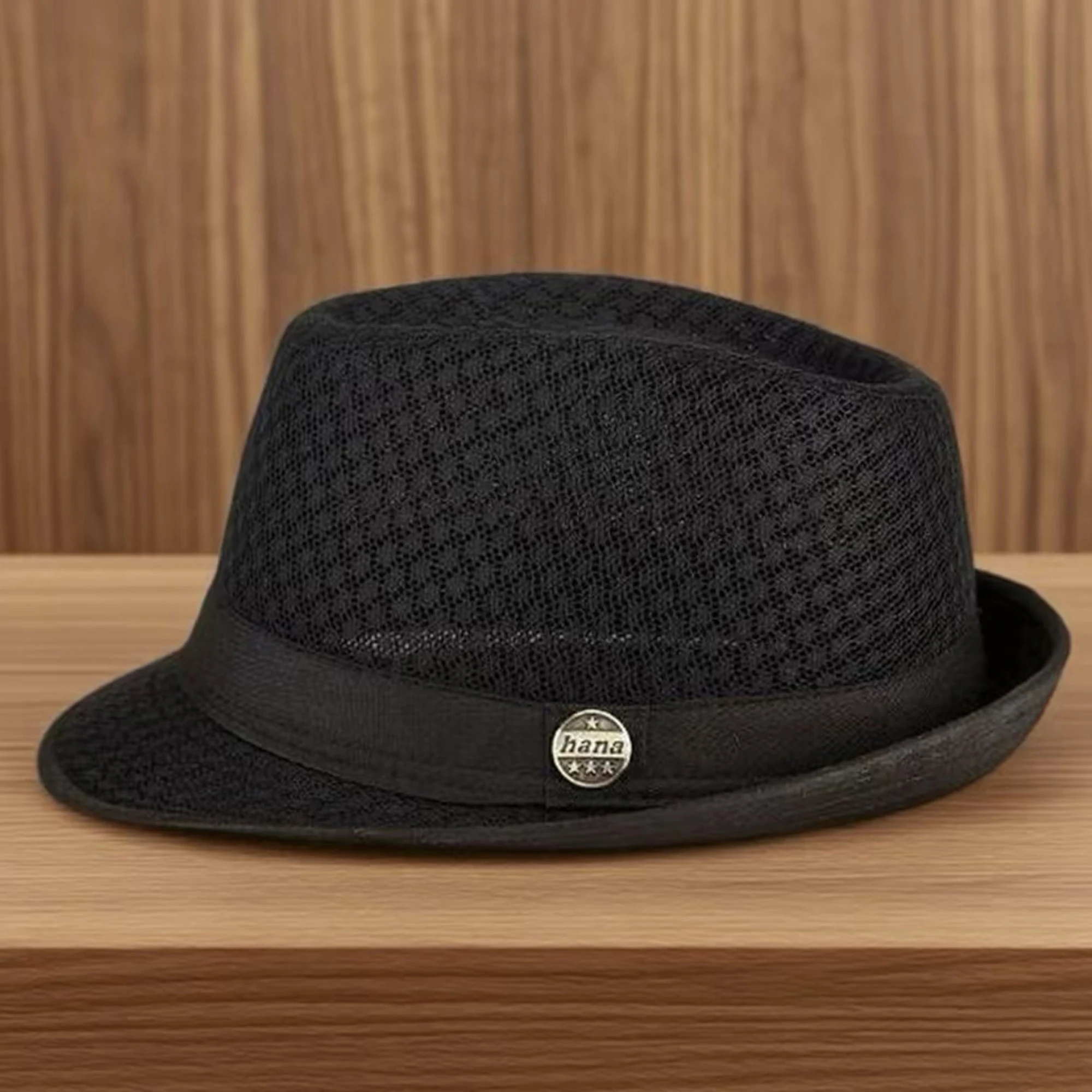 Women Men Fedora Hat Summer Straw Panama Hat Short Brim Beach Sun Hat with Ribbon Band and Bow Detail