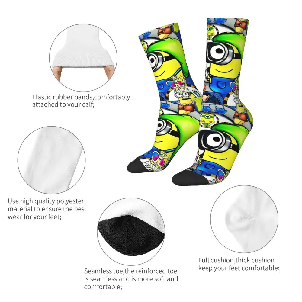 Custom Cool Print M- Minions Cartoon Socks for Women Men Stretchy Summer Autumn Winter M- Minions Bananas Crew Socks 106 S21fb71bf584a40758a8bcb8ad6d0b1eay