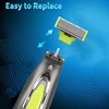 Electric Shaver for Men and Women Portable Full Body Trimmer USB T Shaped Blade Razor for Beard Armpit with 2 Replacement Blades 4