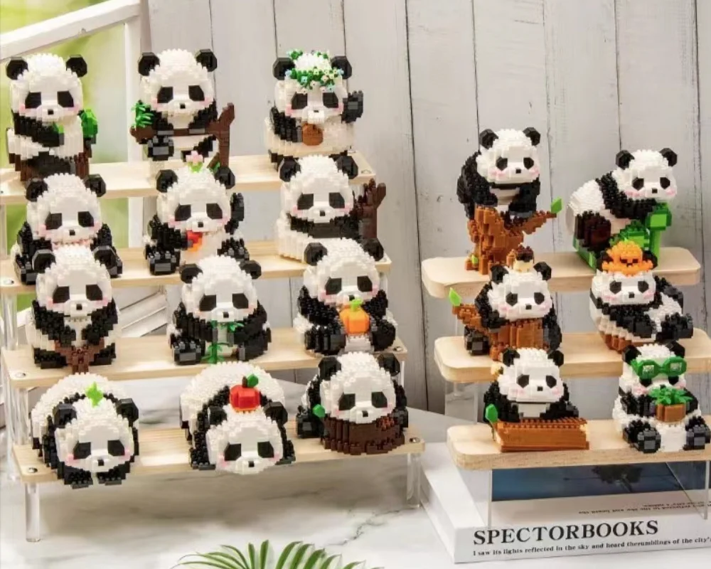 Panda Bloques De Construcción - 2 Figuras Micro De 504 Y 606 Piezas, Rompecabezas 3D Para Regalo Y Desarrollo Infantil