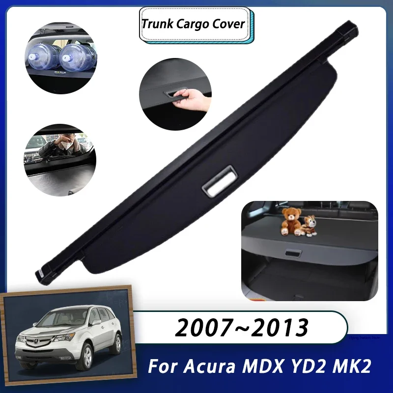 

Rear Cargo Cover For Acura MDX YD2 MK2 2007 2008 2009 2010 2011 2012 2013 Car Trunk Luggage Curtain Organizer Retractable Auto