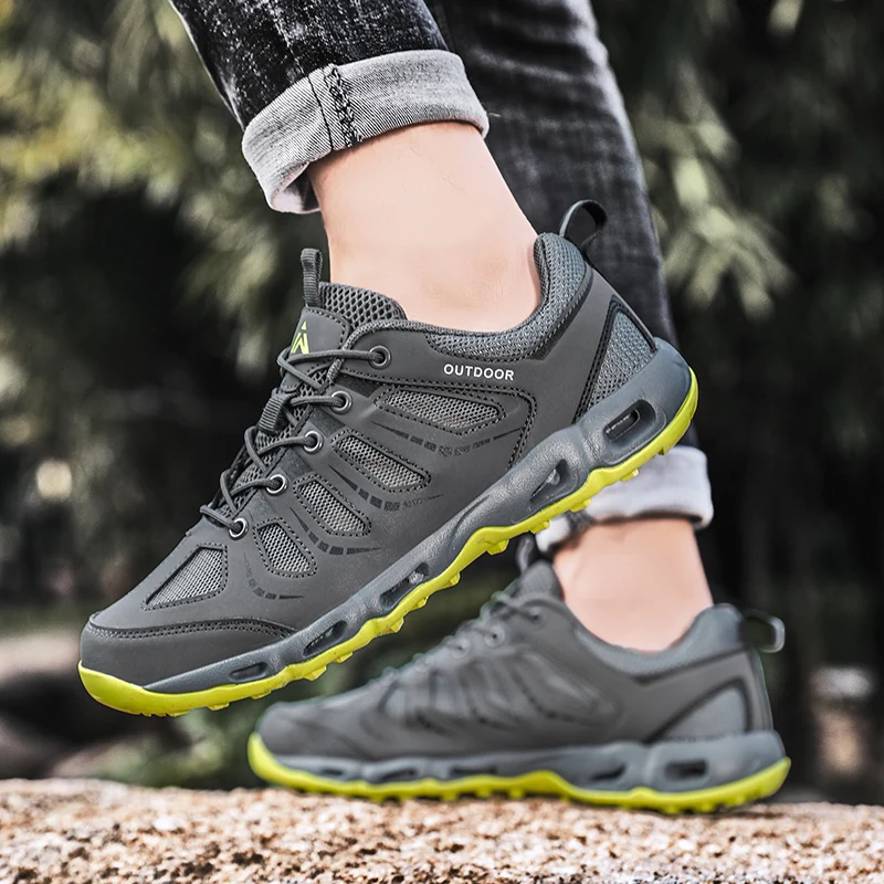 STRONGSHEN Waterproof Men Hiking Shoes Outdoor Couple Aqua Water Shoes Breathable Trekking Shoes Camping Boots Sports Sneakers