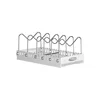 Pull Out Pot Lid Holder Kitchen Pots and Pans Organizer Under Cabinet Slide Out Pot Pan Organizer Rack Sliding Dish Drying Shelf 6