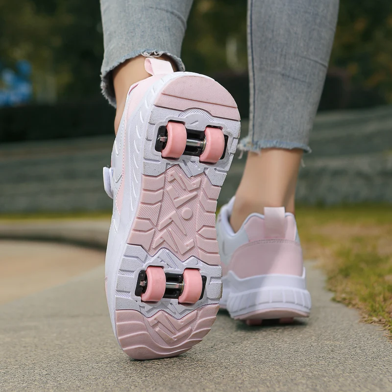 Scarpe da skate per bambini Moda Casual Sport Bambini Sneakers a 4 ruote per ragazzi e ragazze Regalo Calzature belle - immagine 5