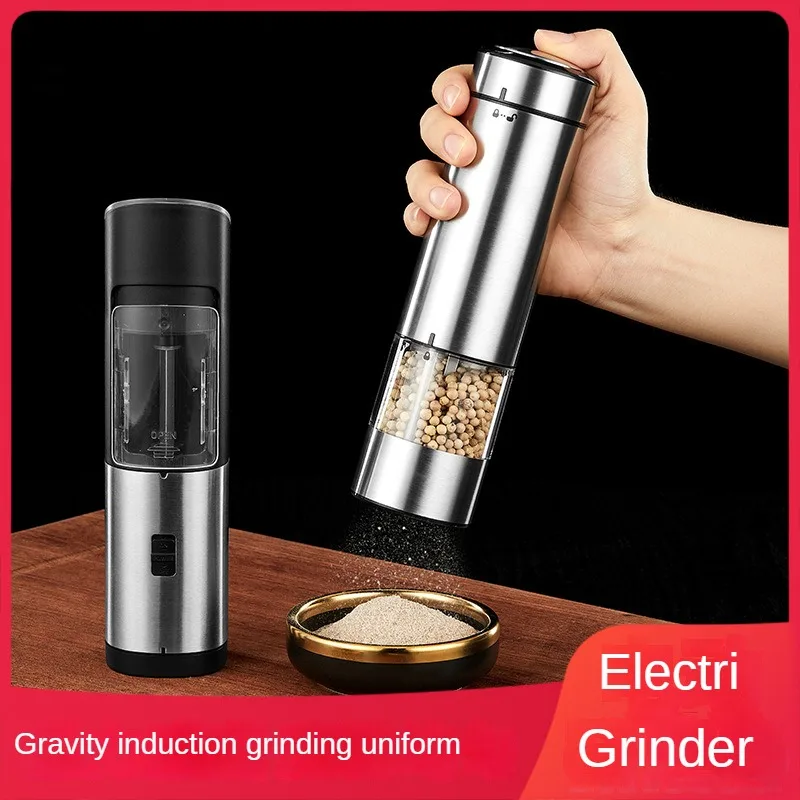 

Electric Automatic Salt Pepper Grinder Herb Spice Grain Mills Grinder Household Kitchen Tool Solid Particles Ingredients Grinder