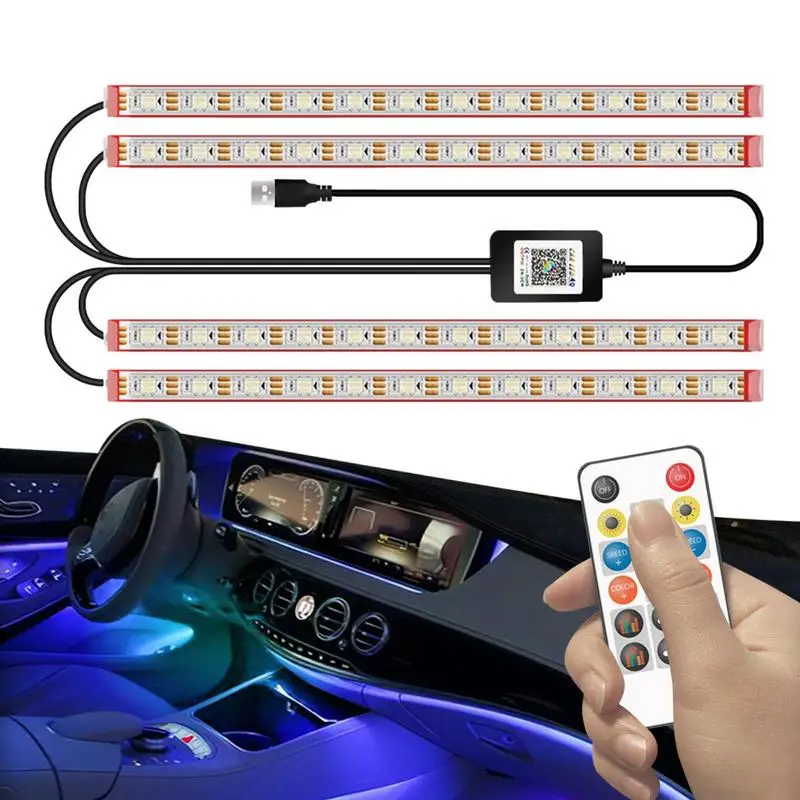 

Car LED Strip Lights Interior Transform Your Car Aesthetics Smart 4in1 LEDs IP68 Waterproof For Trucks BoatsCar Interior Ambient