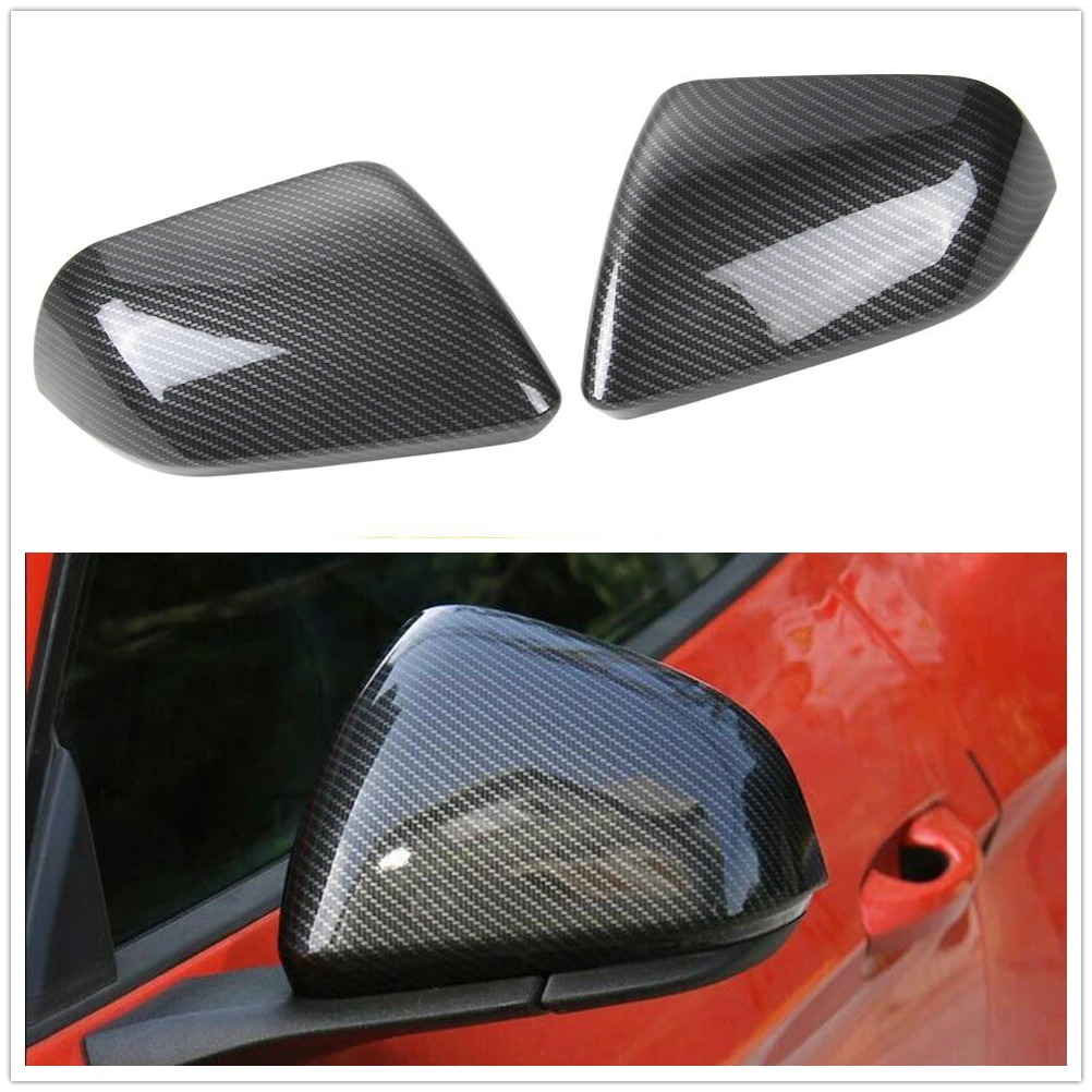 

For Ford Mustang 2015 2016 2017 2018 2019-2022 Mirror Cover Real Carbon Fiber Add On Exterior Side Rear View Caps Rearview Shell