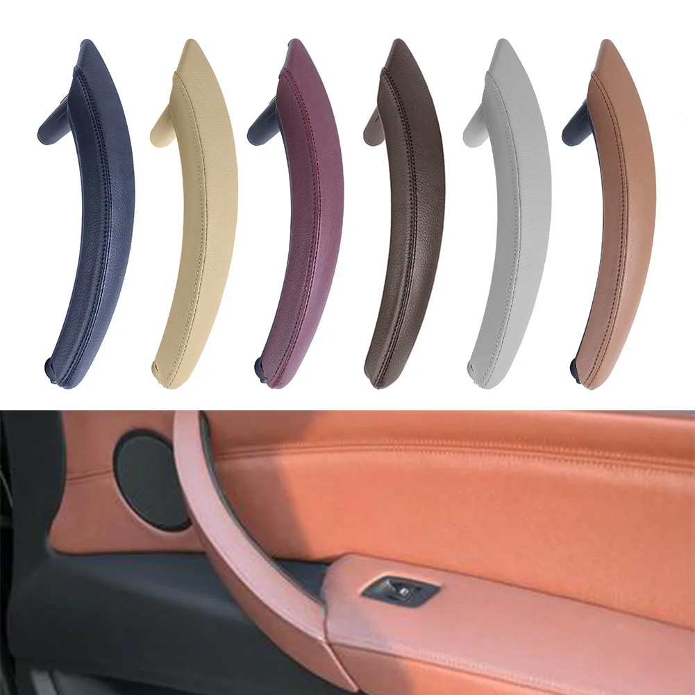 

1Pcs Right Side Car Door Trim Pull Handle Real Leather For BMW For BMW X5 E70 2007-2013 & X6 E71 2008 2009 2010 2011 2012-2014