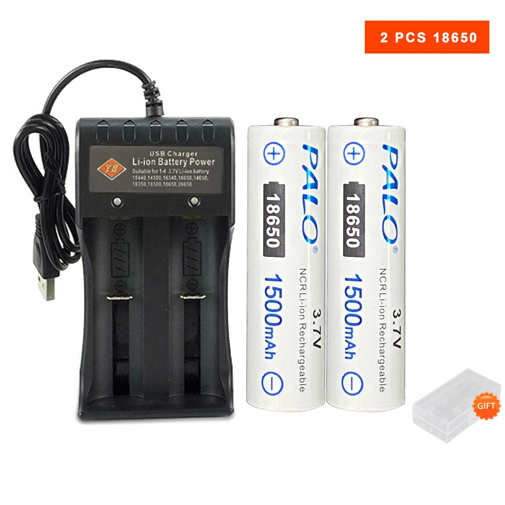 Palo Ricaricabile Li-Ion 3.7 V 18650 Batteria 3.7 Volt Batteria Al Litio Per Torcia Torcia Frontale + Caricatore Intelligente Usb