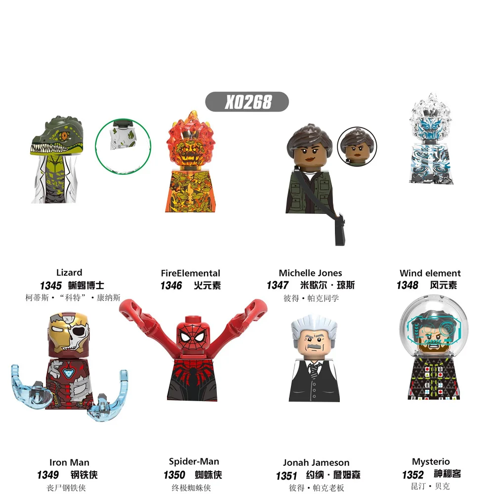 America Movie Building Blocks Doll Michele Jones Fireelemental Mini Action Figures Ornament Model Decoration Kids Gifts