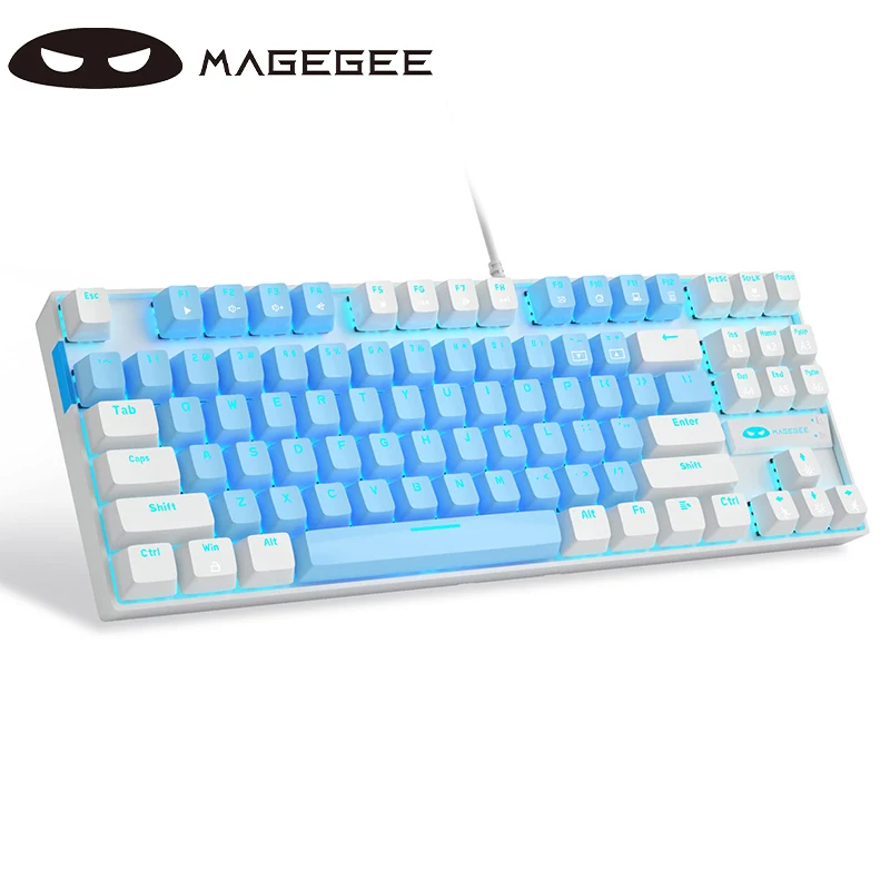 

MageGee 75% gaming mechanical keyboard, STAR wired backlit office keyboard, 87 key assembled desktop laptop keyboard